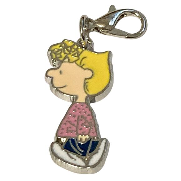 Peanuts Snoopy Sally Brown Clip On Charm Zipper Pull Purse Charm Signed Enamel - Picture 1 of 8
